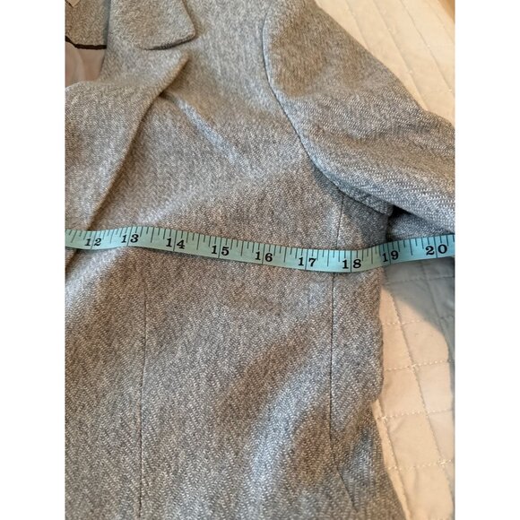 Loft Womens Gray Herringbone Blazer With Elbow Patches Size 6 - Picture 9 of 11